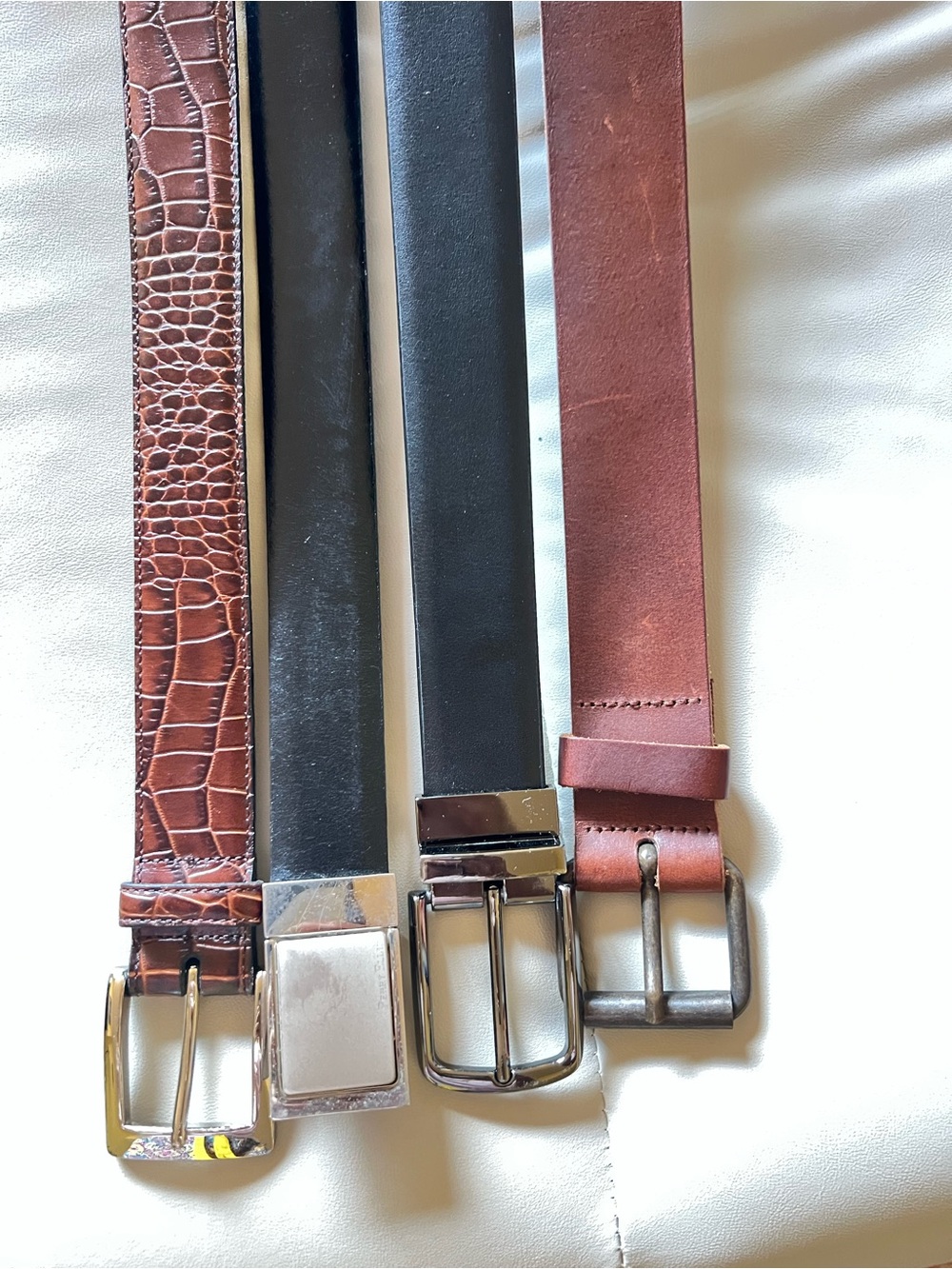 Classic Men's Belt Trio in Brown and Black - Timeless Leather Styles all size 32